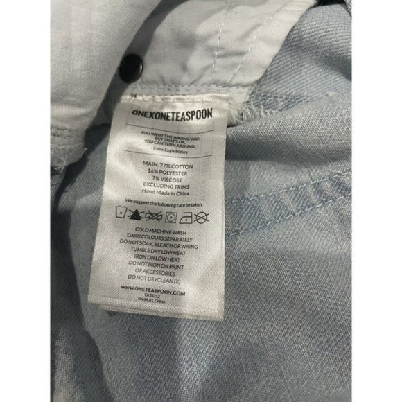 One Teaspoon Bonitas Low Waist Medium Rise Raw Curved Hem Size 26 Button Fly - Picture 8 of 8